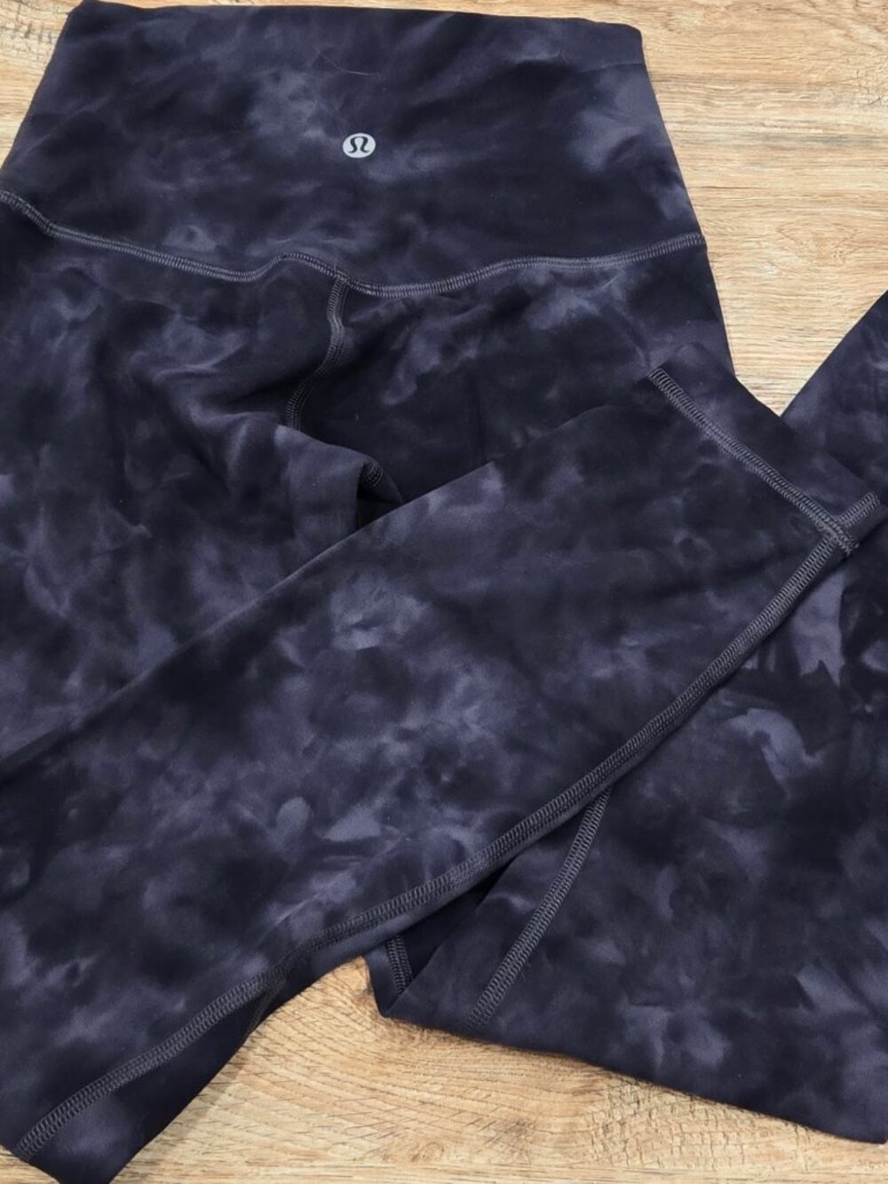Lululemon High-Rise Tie-Dye Leggings | Black & Charcoal | Size 2 (#60)